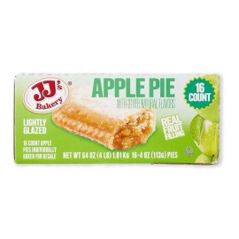 JJ's Bakery 2 PACK - JJ's Bakery, Lightly Glazed Apple Pie, 4 oz, 16-Count, FREE SHIPPING!