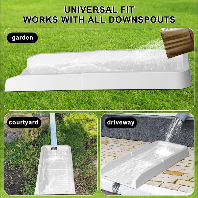 Aobiono Downspout Splash Block, Gutter Downspout Extensions Diverter, 24" Gutter