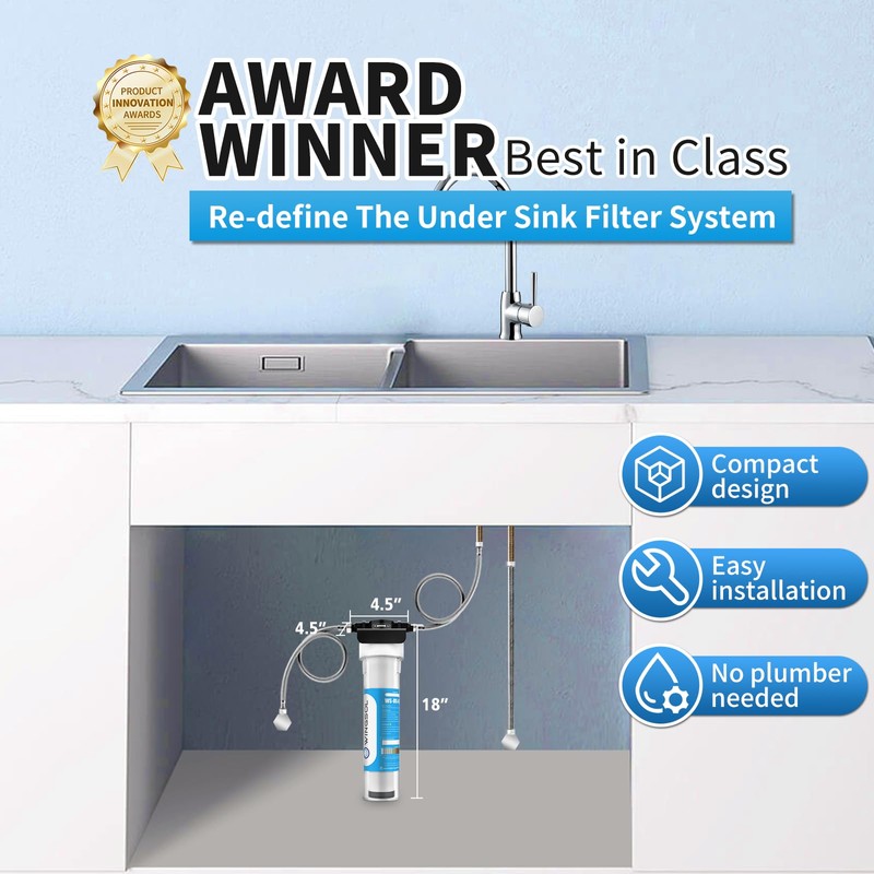 WINGSOL Jumbo Under Sink Water Filter Replacement, 5-in-1, Long-lasting, Reduces