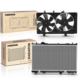 A-Premium Engine Coolant Radiator & Cooling Fan Assembly Compatible with Dodge Neon 2005 2.0L, Automatic Transmission 2-PC Set