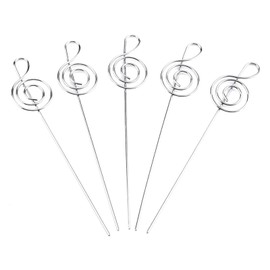 Kuuleyn Pack of 50 Mini Place Card Holders, Card Stands, Premium Mini Table Number Holder, Metal Wires, Photo Cards, Pictures, Notes, Clip Holder for Wedding Parties (Musical Style)