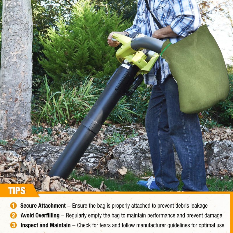 Zipcase Leaf Blower Vacuum Zippered Bottom Dump Bag for for