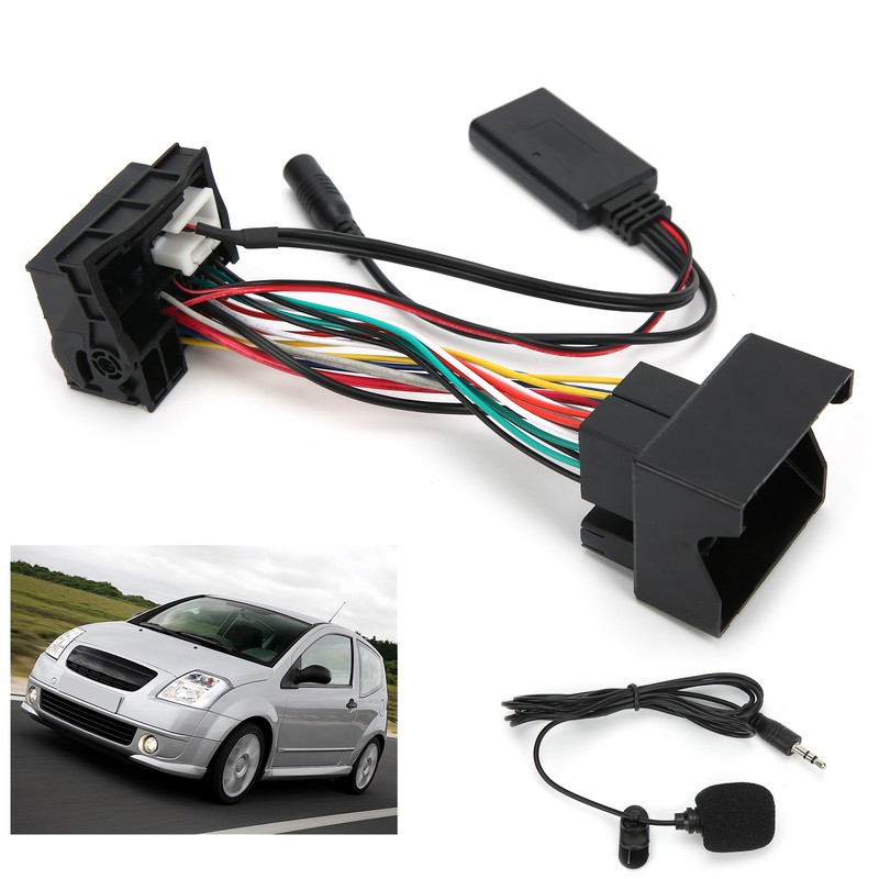 12Pin Bluetooth AUX-IN Cable Stereo Audio Adapter with Microphone Fit