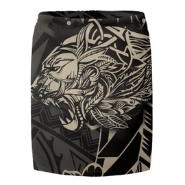 Zhangruoheng Lion Polynesian Tribal Island Wrap Skirt Lavalava Mens Wrap Traditional Clothing Dresses Wrap Pareo Sarong Men Lavalava with Pockets Summer Holidays Beachwear Grey