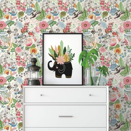 A-Street Prints 2821-12801 Whimsy Multicolor Fauna Wallpaper