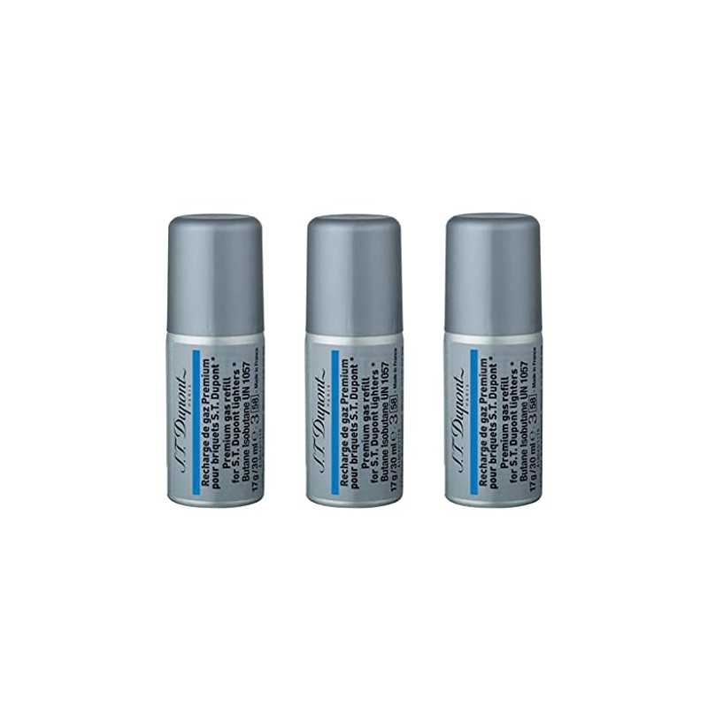 S.T. Dupont Premium Butane 30mL - Blue (3 Pack)