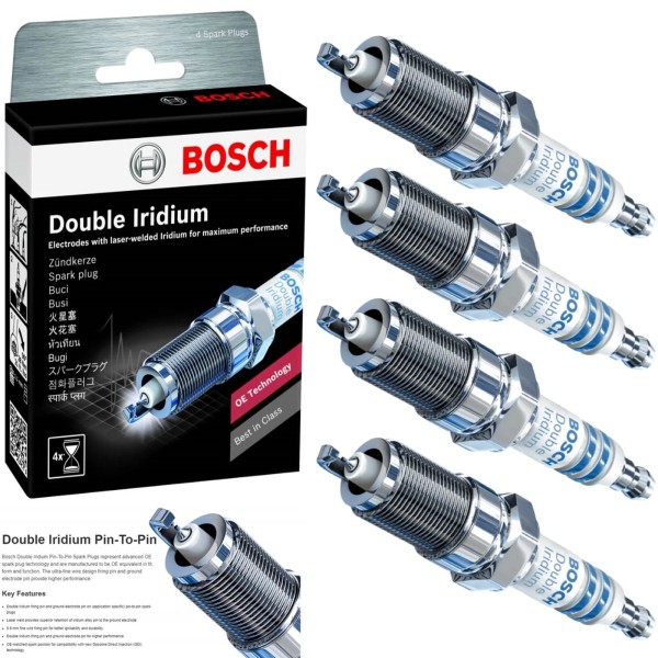 OE BOSCH 4 pcs Bosch Double Iridium Spark Plugs For