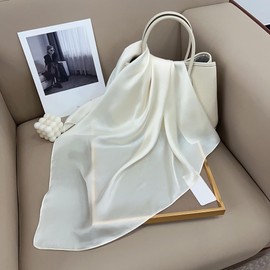 Silk Head Scarf for Women Satin Neck Scarves Square Solid Hair Bandana Headband 27.5"