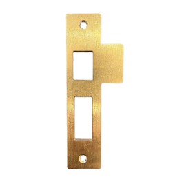 4-1/2"" Brushed Brass Door Strike Plate Latch for Mortise, Antique/Vintage/Art Deco Stle, Keeper, Striker, Solid Brass, (Replacement for 4-3/8"" and 4-3/4" Strikes), 412 (412BB)
