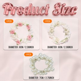 SIVZUMO Hair Accessories Women's Hair Bobbles, Pearl Hair Ties, Elastic Ponytail Holder Headbands, Hair Accessories for Women, Girls, Ladies, Children (Pack of 3)