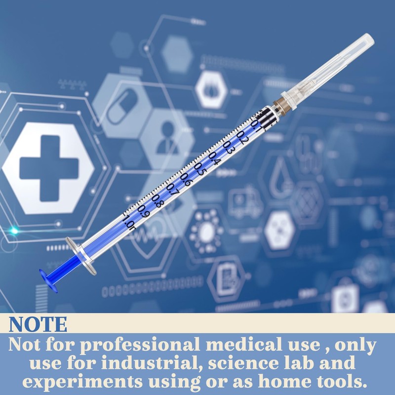 Jiaxix 1ml 26 G 1/2inch Lab Supplies 100Pack Individually Packaged