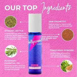 Hollywood Hair Bar Eyebrow Growth Serum - Restore ,  Your Eyebrows Organic Castor Smooth Gentle