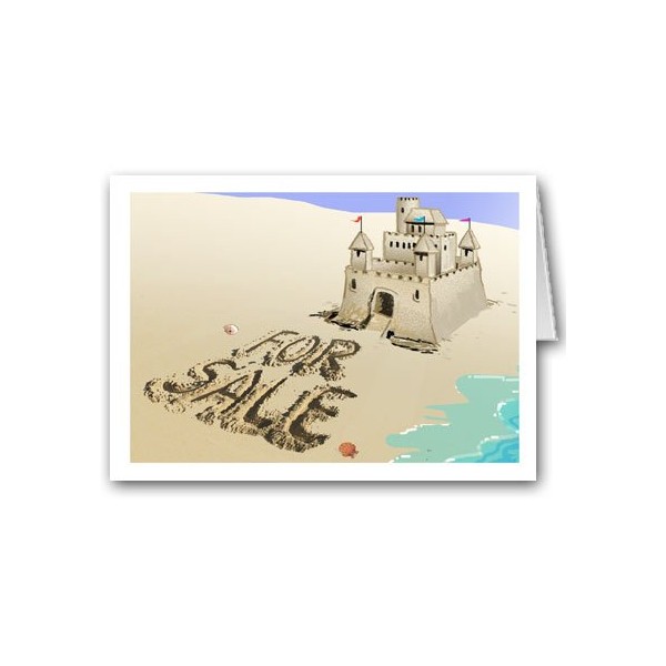 Sand Castle Home for Sale Note Card - 10 Boxed Cards & Envelopes