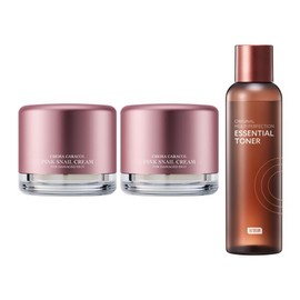 Jamin Kyung Crema Caracol Pink Snail Snail Cream 50ml x 2 + Multi Perfection Essential Toner x 1 / 자민경 크레마카라콜 핑크 스네일 달팽이 크림 50ml 2개+멀티 퍼펙션 에센셜 토너 1