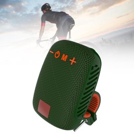 Denash Fahrrad-Lautsprecher, IPX5 Wasserdicht, über USB Wiederaufladbar, FM-Radio, Tragbarer Lenkerlautsprecher mit Speicherkartensteckplatz, Zum Radfahren (dunkelgrün)