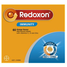 Redoxon Immunity Vitamin C, D and Zinc Orange Flavoured Effervescent 60 Tablets ( expiry 3/26)