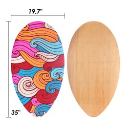 seething 35 Inch Skimboard with High Gloss Coat Wood Skim Board for Beginners,Kids, Teenagers, Adults and All Skimming(Blue Shark)