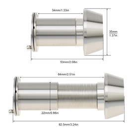 HOJLKLD Door Viewer Peephole, Solid Brass 220-Degree Peephole with 55/64" (22 mm) Drill Bit for 1-3/8" to 2-23/64" Doors, Peephole with Heavy Duty Rotating Privacy Cover (Satin Nickel)