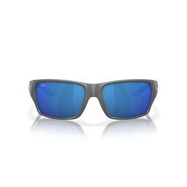 Costa Del Mar Tailfin Sunglasses, Matte Grey/Blue Mirrored 580P, 60