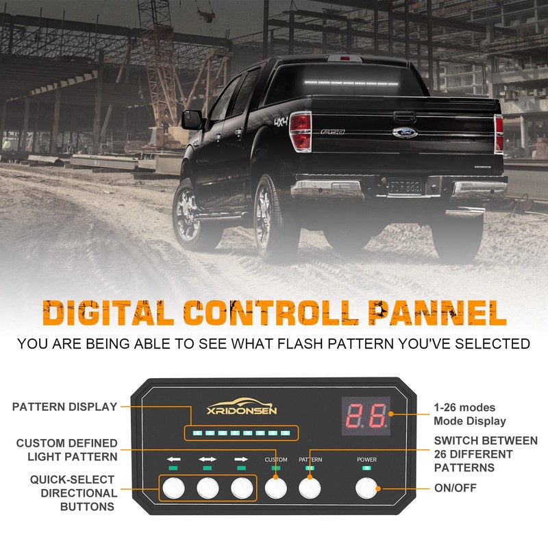 XRIDONSEN 35 inch White Traffic Advisor Light Bar 48 LED