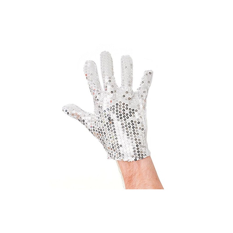 Bristol Novelty BA1093 Sequin Glove | Unisex | White Adult,