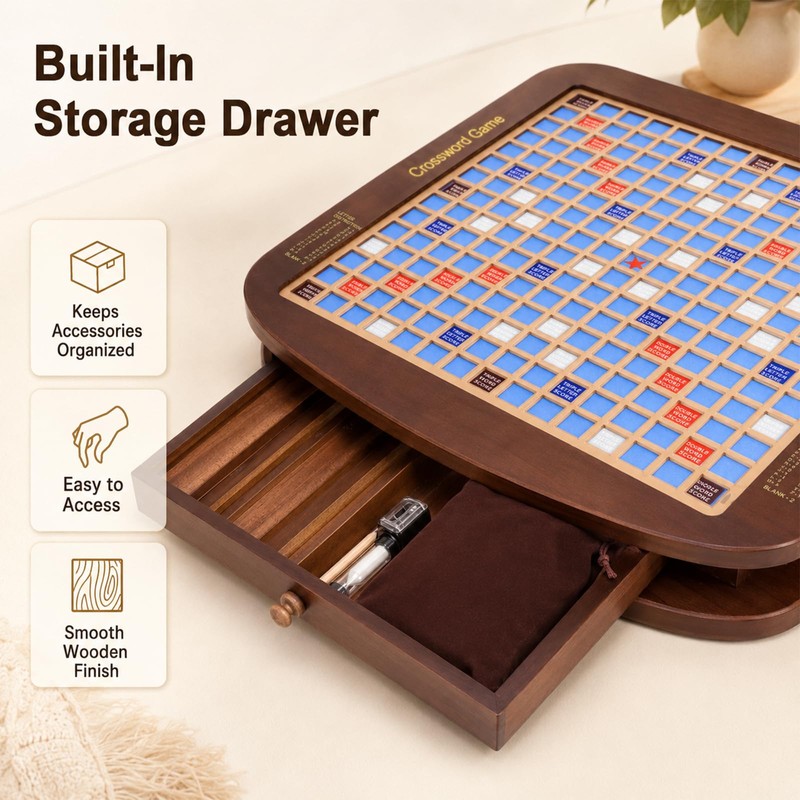 Deluxe Wooden Word Board Game, Extra Large 20" x 20"