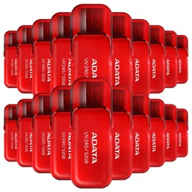 Kit 20 Piezas Memoria USB 32 GB ADATA (Modelo AUV240-32G-RRD) Flash Drive Rojo 2.0, Compatibilidad Completa, USB Tipo A con Capucha Abatible, COMPUTO Y PAPELERIA