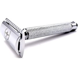 Razor Blades Club Roman Empire Shaving Caesar Double Edge Safety Razor Classic Steel Razor with 20 Blades (Astra-Derby Shark Treet) (Silver, 1 Unit (1 Pack)