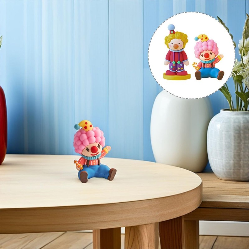 2 Piezas Figura de Payaso Cartoon en PVC Suave, para