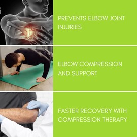 ikido Elbow Compression Sleeve, Elbow Support Brace, Instant Arm Joint Support for Tennis Elbow, Golfers Elbow, Tendonitis, Arthritis, Bursitis (1, Medium)