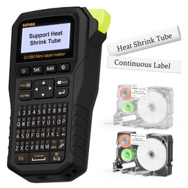 SUPVAN G15M Mini Portable Label Maker Machine with Heat Shrink Tube, Rechargeable 1200mAh Battery Thermal Transfer Printer, Compatible with Multi-Type Label, Home, Garage, Office & Outdoor