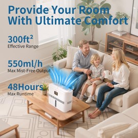 LAVIEAIR Evaporative Humidifiers for Bedroom up to 300 ft² 5L Tank Top Fill