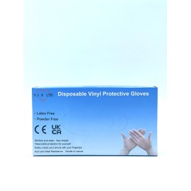 YJX LTD Clear Box of 100 Pieces Vinyl Gloves| Powder Free| Extra Strong| Medical |Restaurant| Home and Kitchen | Cleaning (L, Clear)