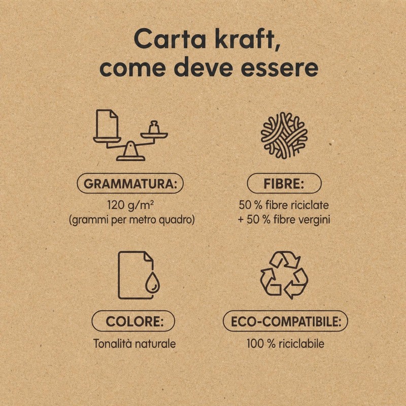 eliant. Carta Kraft A4 120 g 100 Fogli Avana per