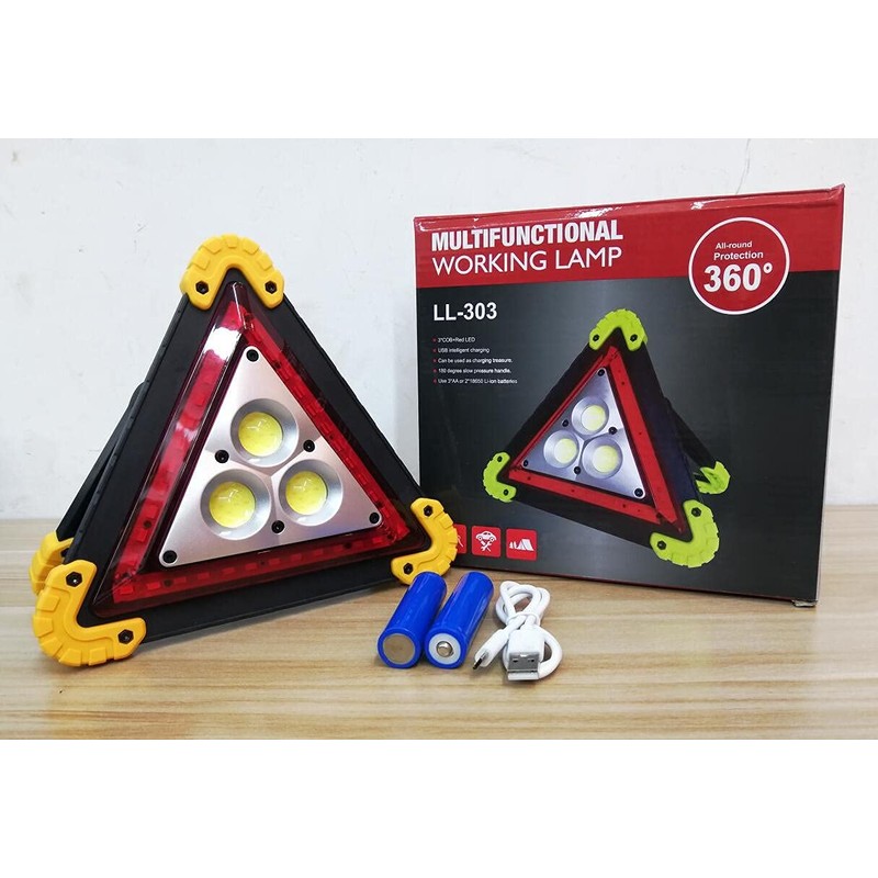 Barton Outdoor Red Emergency Roadside Safety Light with Charging Port