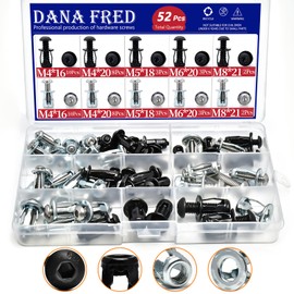 Dana Fred 52 Sets Molly Jack Nuts with Button Head Socket Cap Bolts Screws Assortment Kit,M4m5m6m8 Expansion Nuts Short Jacknut Threaded Insert Nuts Petal Nuts for Hollow Door, Hollow Wall, Small