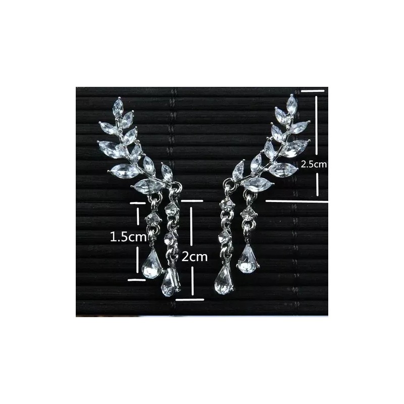 Launers Arete Pendiente Zarzillo Alas Angel Cristal Mujer Fantasia