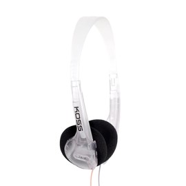 Koss CL/2 Clear Transparent On-Ear Headphone, Lightweight, 3.5mm Jack, 6 Foot Cord