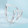 ShiYu Sterling Silver Double Layer Geometry Open Adjustable Ring for