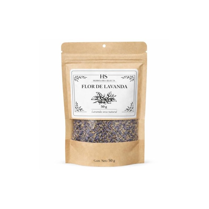 Herbolaria Selecta Flor de Lavanda Seca Natural, 50 G, Aroma