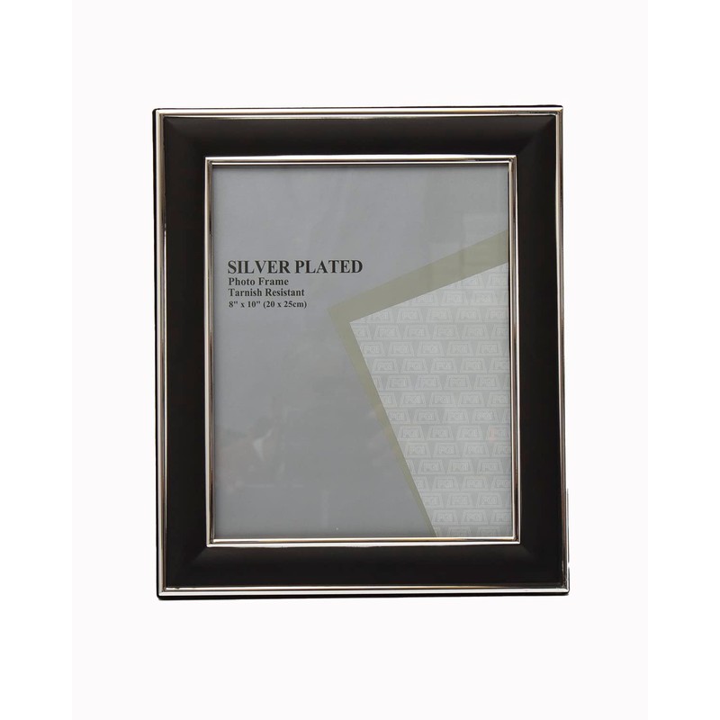 5X7-inch Matt Black and Silver Photo Frame Stands/Hangs Both Ways