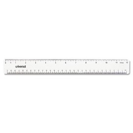 Universal Acrylic Plastic Ruler, 12", Clear, EA - UNV59022