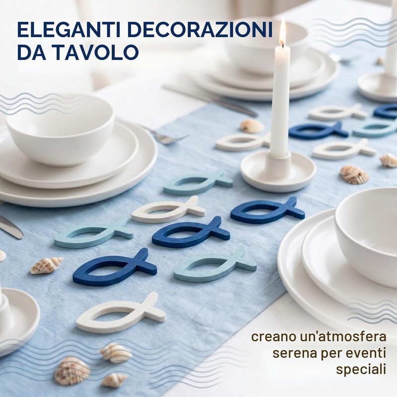 PYRUVAE 100 Pezzi Pesciolini in Legno per Decorazioni Battesimo Comunione