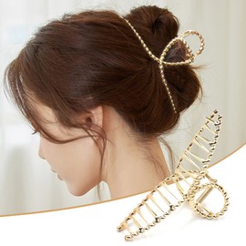 Large Metal Hair Claw Clips for Women B.PHNE 4.5 Inch Non Slip Strong Hold Grip Jaw Hair Clamps for Thick Hair Threaded Big Hair Clips 3 Pack