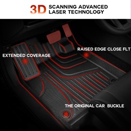 All Weather Floor Mats & Cargo Liner for Honda CRV 2023 2024 2025 (Include-Hybrid) - Custom Fit Floor Liner and Trunk Mat Set for CR-V 1st & 2rd Row & Trunk Liners(Upper Deck).