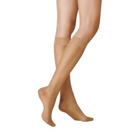 KUNERT Women's Glatt & Softig 20 Knee-High Socks, 20 DEN, Beige (Cashmere 0540), 6/8