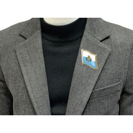 vmcoatdu San Marino Flag Pin Badge International Travel Brooch Metal Alloy Souvenir Pin for Hat Clothes Backpack (San Marino)