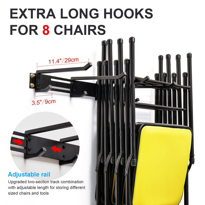 Gliretiky Folding Chair Hooks Wall Mounted Garage Storage Hooks Organising