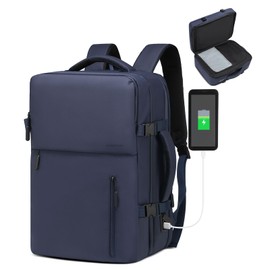 SUIKIHUM Business Travel Carry on Backpack, Lay Flat Luggage Style Bag with USB C & A, 16-inch Suitcase Capacity, Airline Approved, Gray