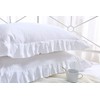 Ruffles Pillow Cases Shams Covers White Queen Size 2 Pack